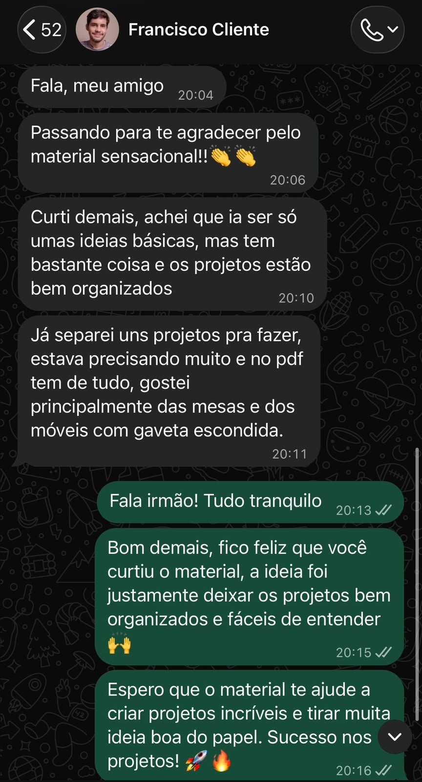 Depoimento de cliente 1